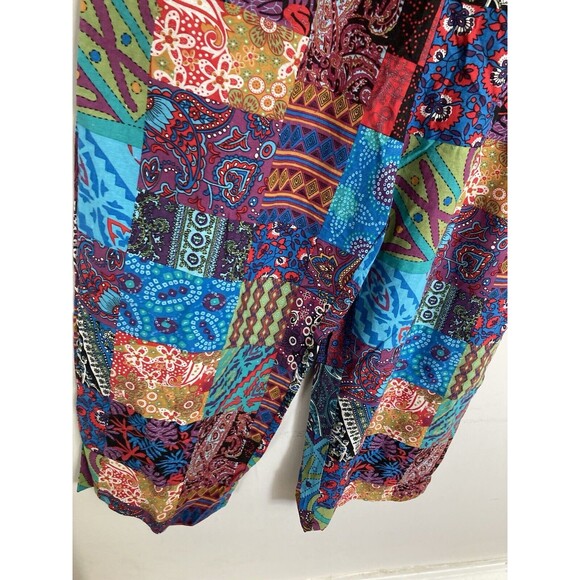 NEW Himosyber Patchwork Print Overalls Lightweight XL Women Boho Hippie Festival - Picture 13 of 16